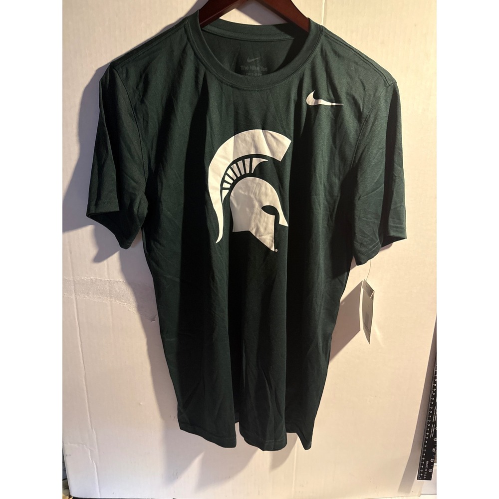 Nike Michigan State Spartans Dri-FIT T-Shirt Mens Medium Green MSU Spartan Logo